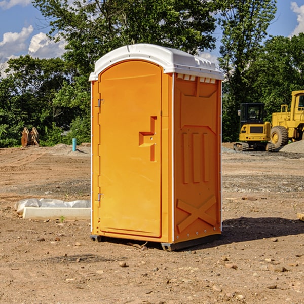 how often are the portable restrooms cleaned and serviced during a rental period in Wesley